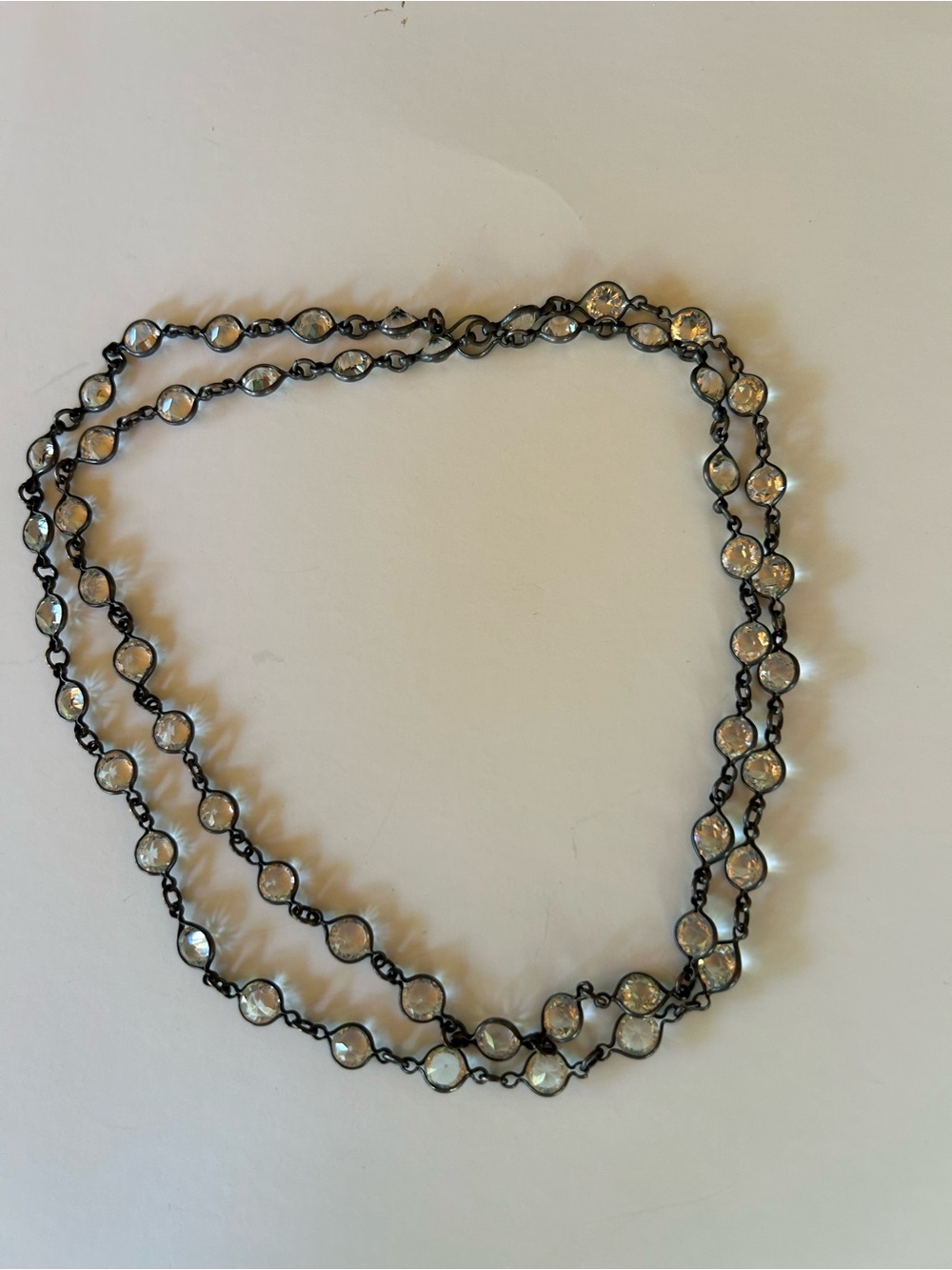 Art Deco French Paste Sterling Silver  Necklace